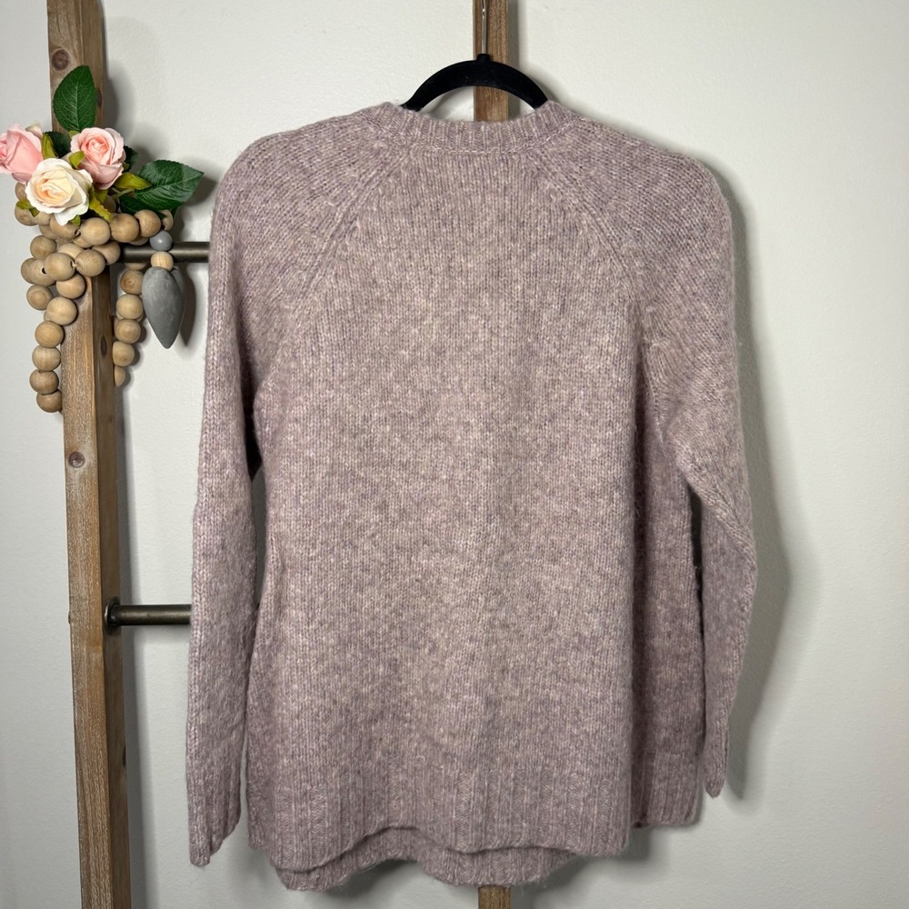 Pure Jill Womens Mauve Speckled Knit Raglan Sweater Textured Detail Size Medium - Picture 6 of 11